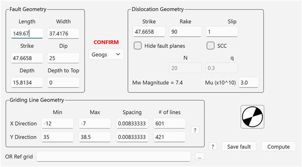 The Vertical elastic deformation dialog