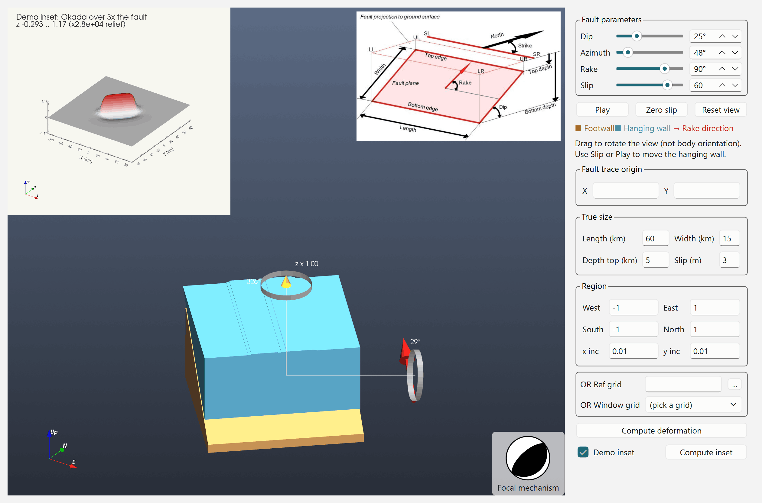The Fault plane demo
