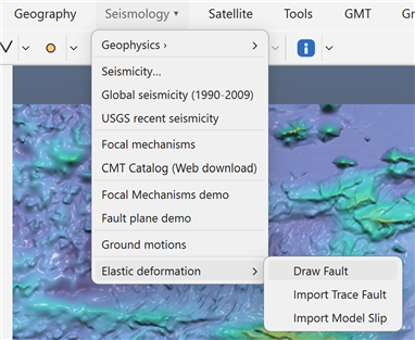 Seismology → Elastic deformation menu