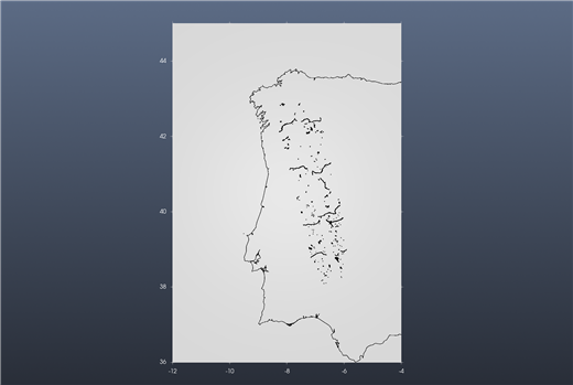 River reaches and lakes of pass 432 over Portugal and Galicia