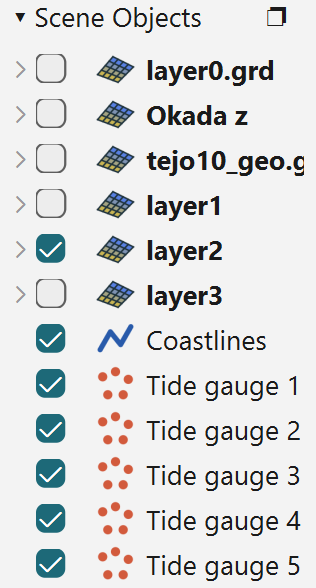The gauges in Scene Objects